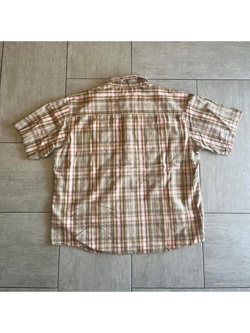 Rustic Ridge s 2X   Plaid Button Down  Tan - Picture 4 of 5